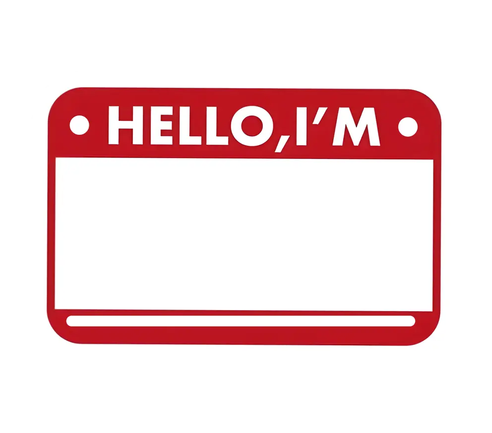 "Hello i'm" Nameplate sticker