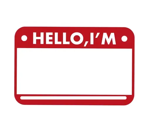 "Hello i'm" Nameplate sticker